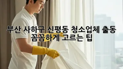 부산 사하구 신평동 청소업체 출동: 꼼꼼하게 고르는 팁!
